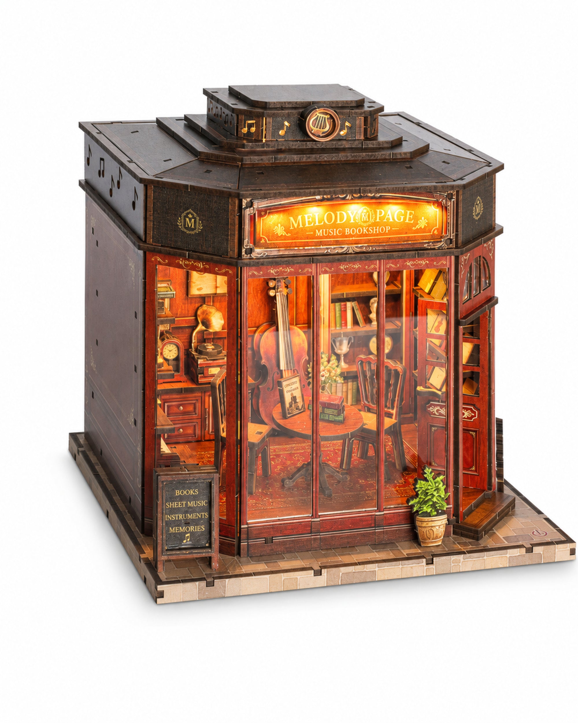 MOKILOY Melody & Page Music Library DIY Miniature House Kit