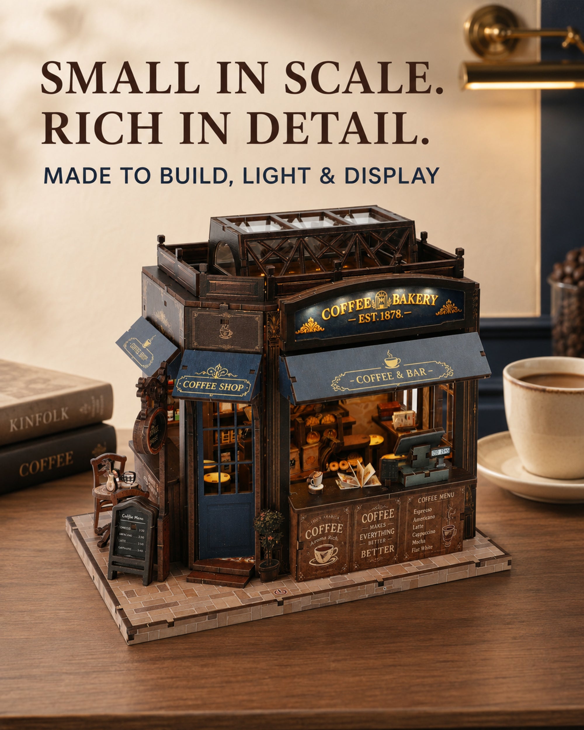 MOKILOY Coffee Shop DIY Miniature House Kit