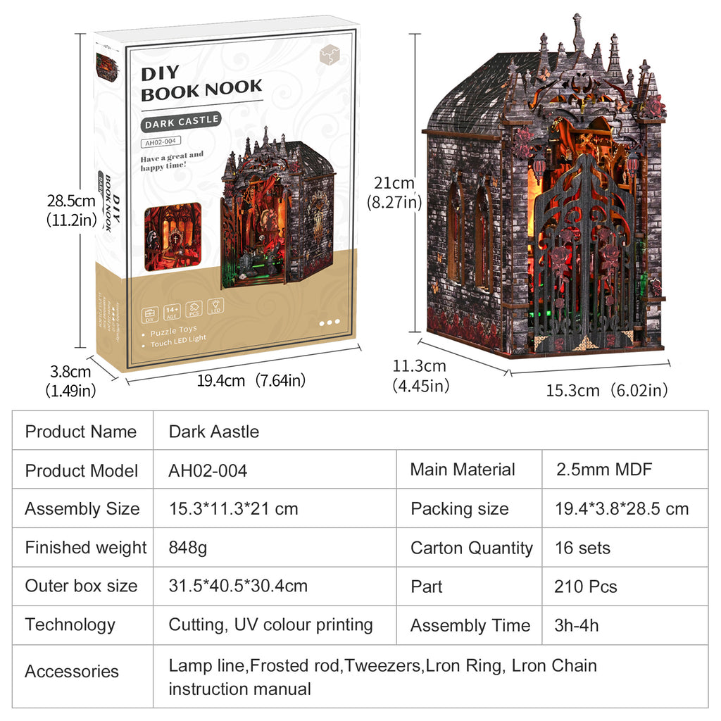 Mokiloy Magic House Book Nook Kit – 3D Wooden Puzzle with LED Light
