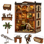 Mokiloy Dinosaur Fossil Museum Book Nook Kit – 3D Wooden Puzzle with LED Light