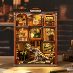 Mokiloy Dinosaur Fossil Museum Book Nook Kit – 3D Wooden Puzzle with LED Light