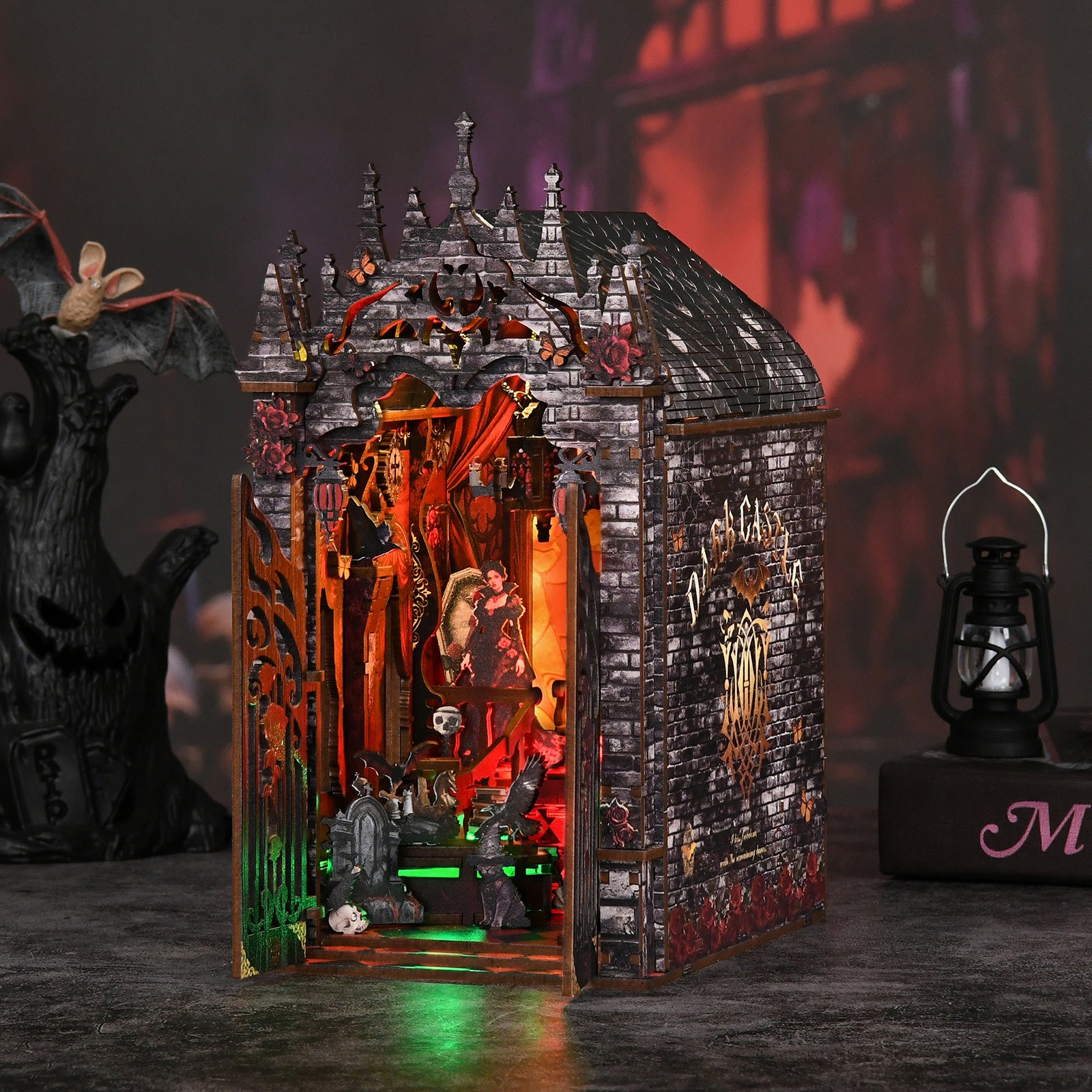 Mokiloy Magic House Book Nook Kit – 3D Wooden Puzzle with LED Light