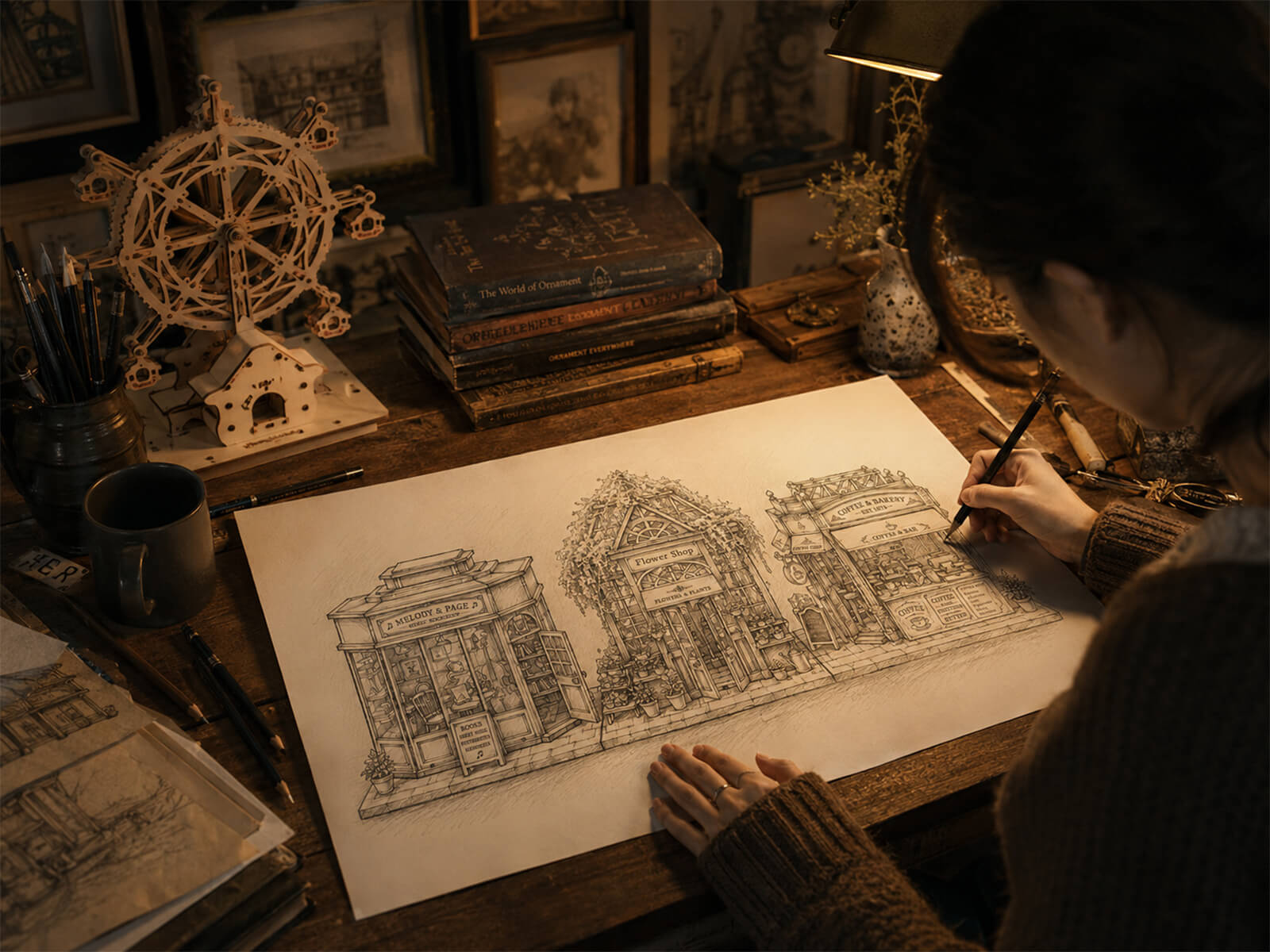Drawn by hand