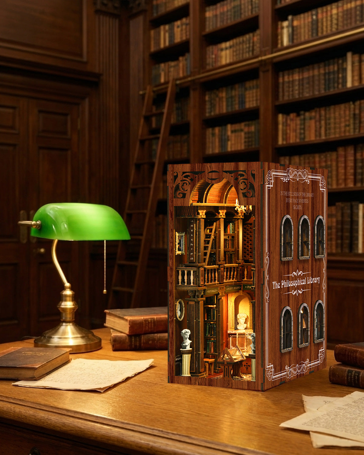 LED Library Book Nook Kit – 3D Wooden Diorama