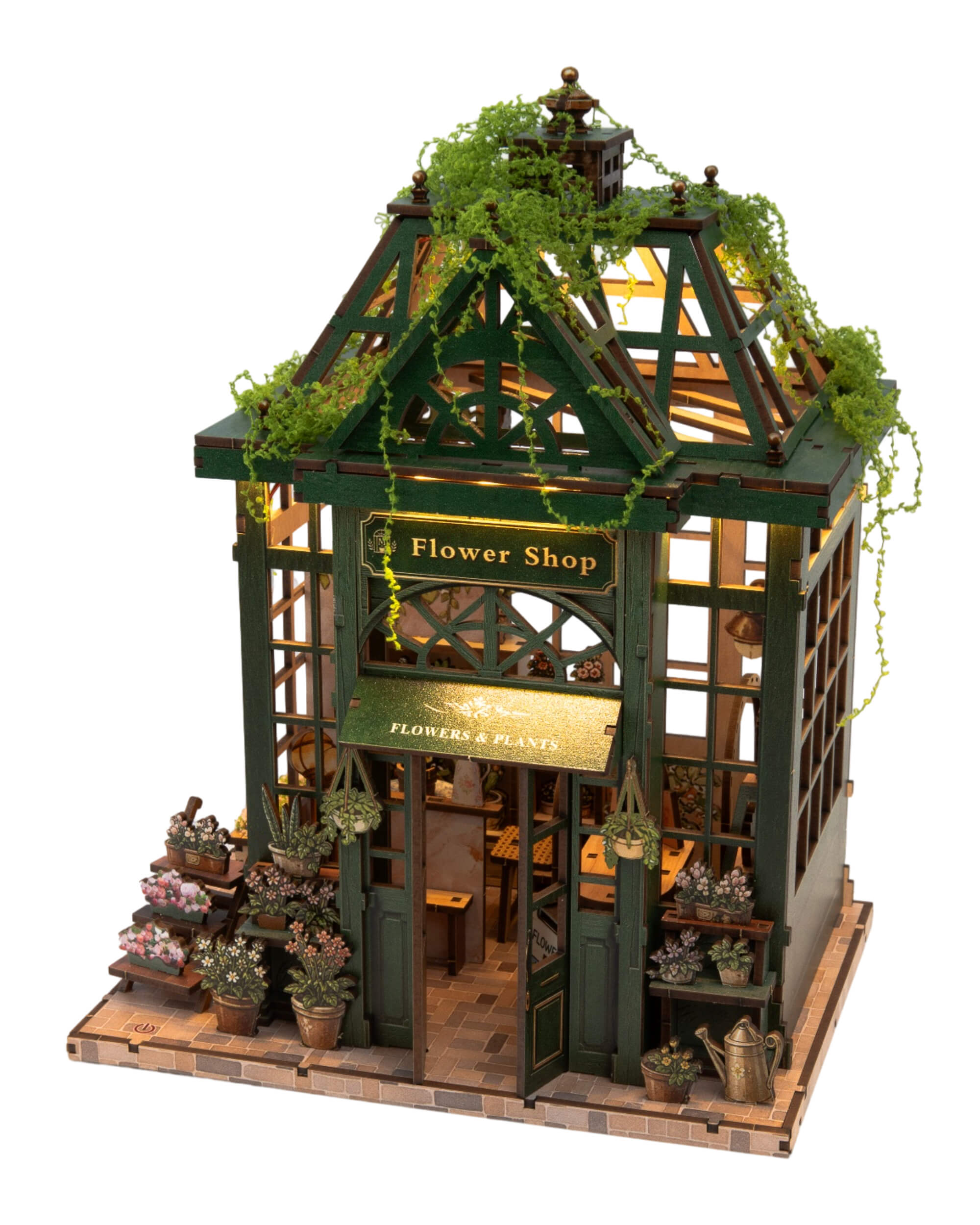MOKILOY Flower House DIY Miniature House Kit with LED Light
