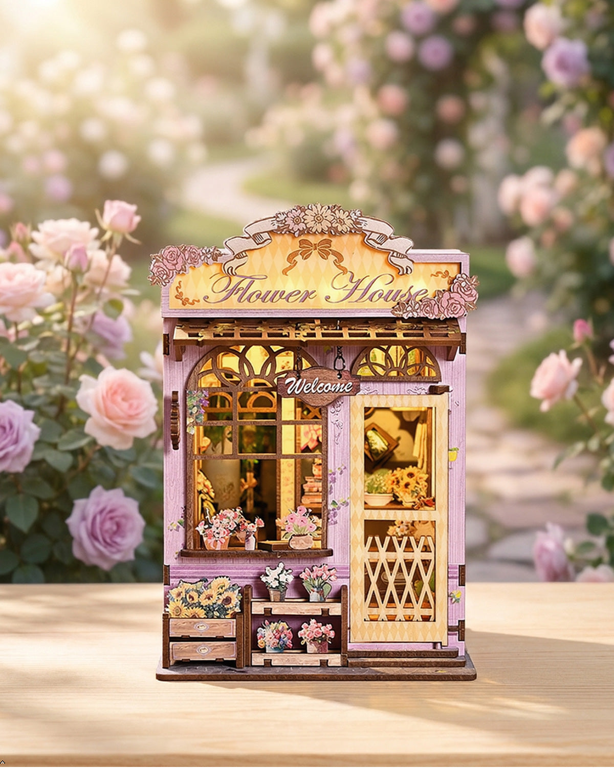 Quiet Corner Flower Room – LED Floral Nook, Touch Switch