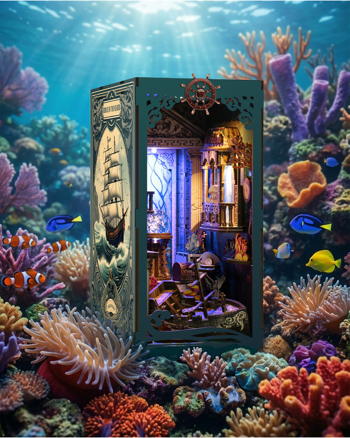 Fantasy LED Book Nook - Underwater Shipwreck Diorama