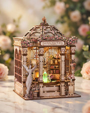 Flower Pavilion Spring Book Nook Kit | Garden Gazebo with LED Angel Statue