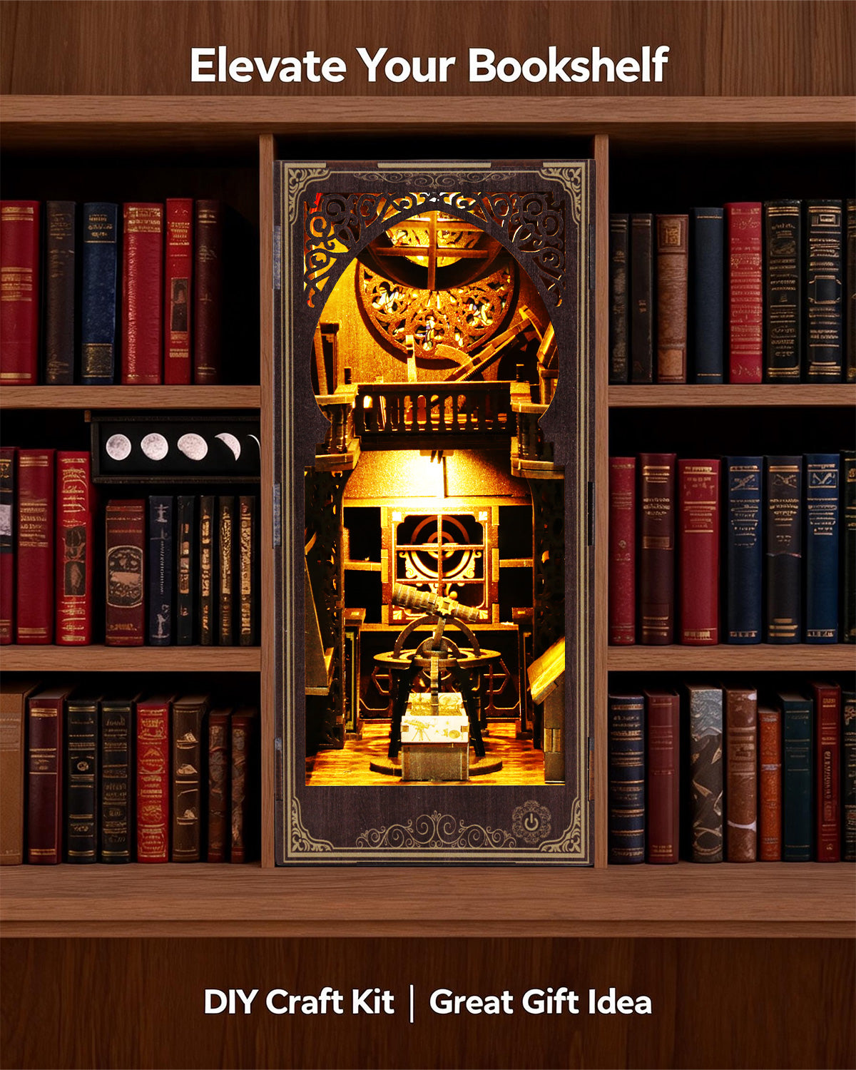 Astronomy Book Nook Kit - Steampunk DIY Miniature with LED