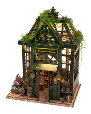 MOKILOY Flower House DIY Miniature House Kit with LED Light