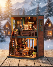 DIY Bear Restaurant Book Nook | LED Cozy Coffee Shop Miniature