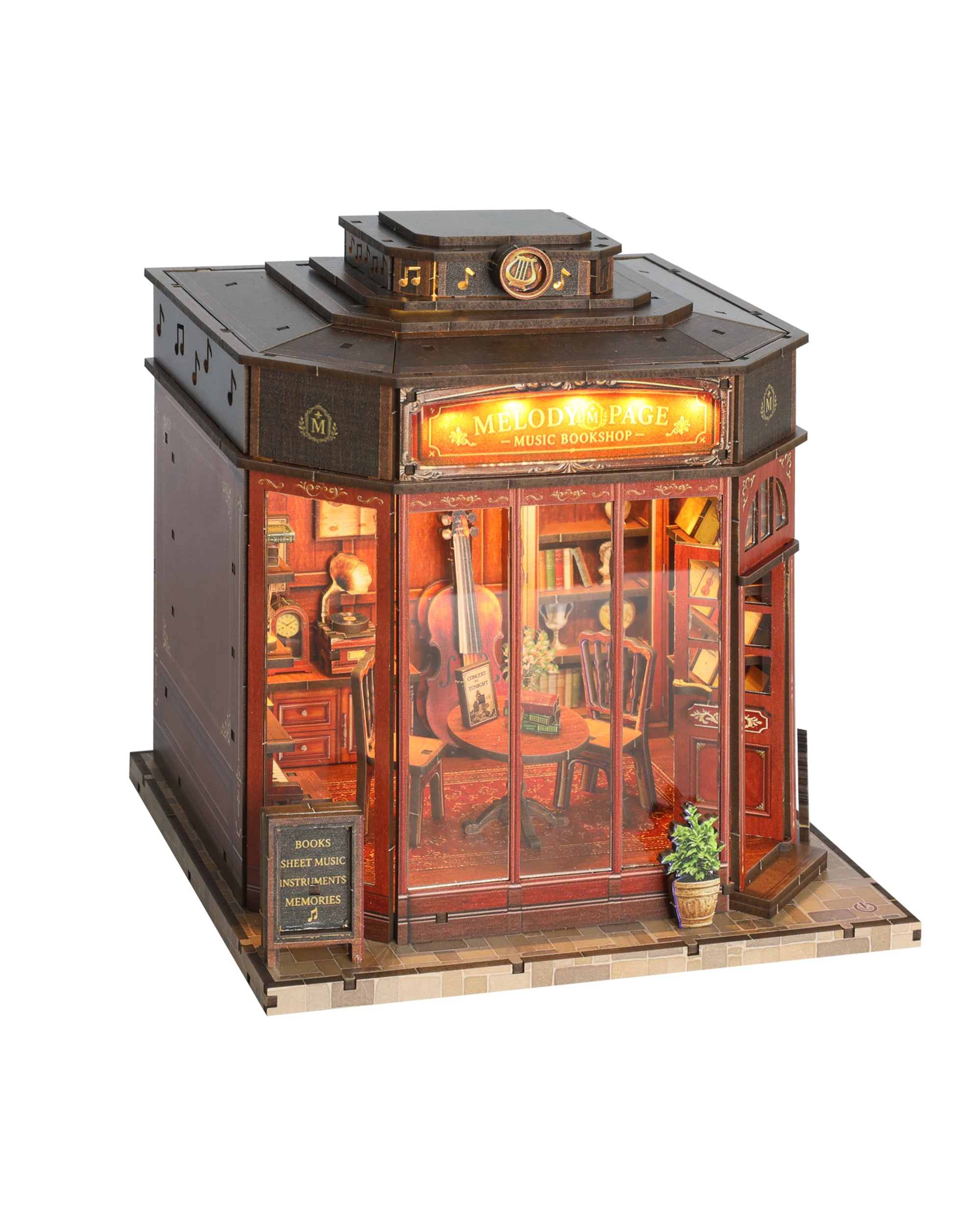 MOKILOY Melody & Page Music Library DIY Miniature House Kit