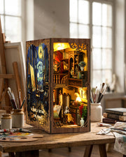 LED Artist Book Nook Kit – 3D Wooden Diorama
