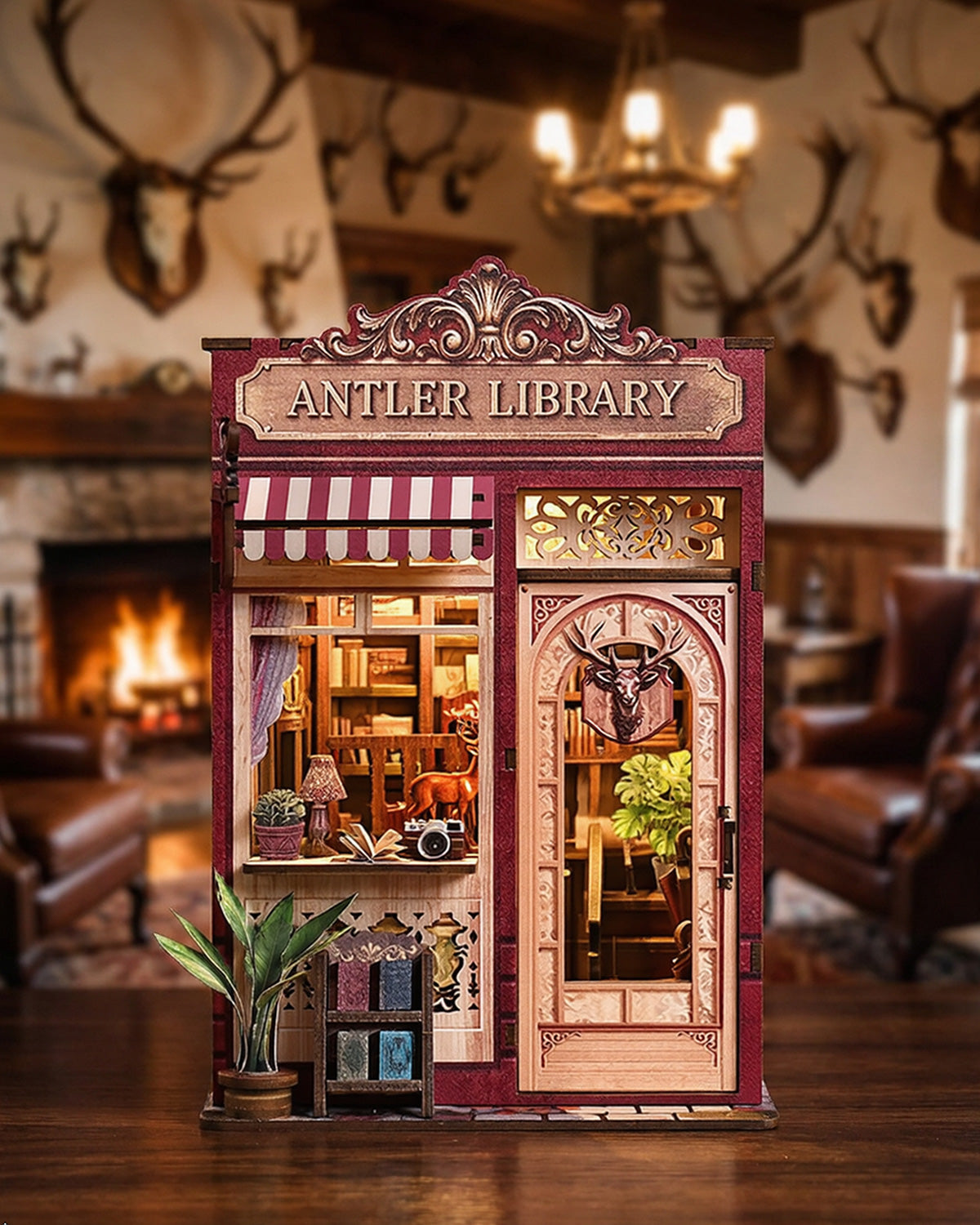 DIY Rustic Antler Book Nook | European Bookshelf Decor