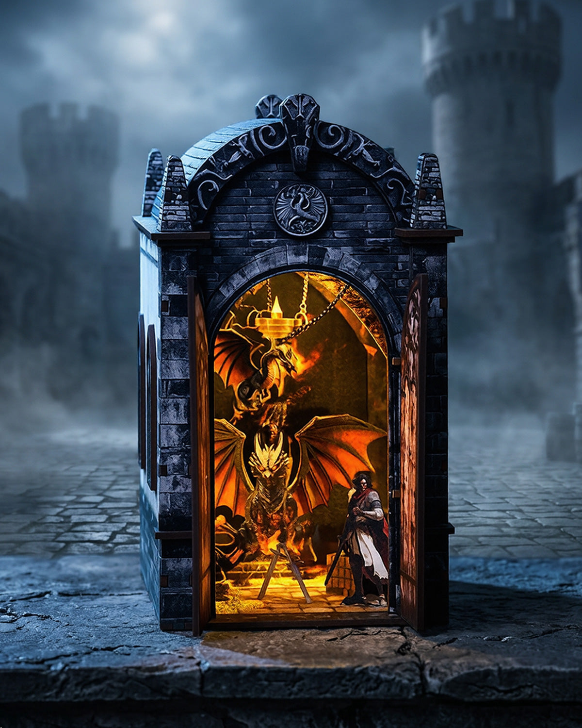 Dragon Labyrinth LED Book Nook Kit – Gothic & Treasure