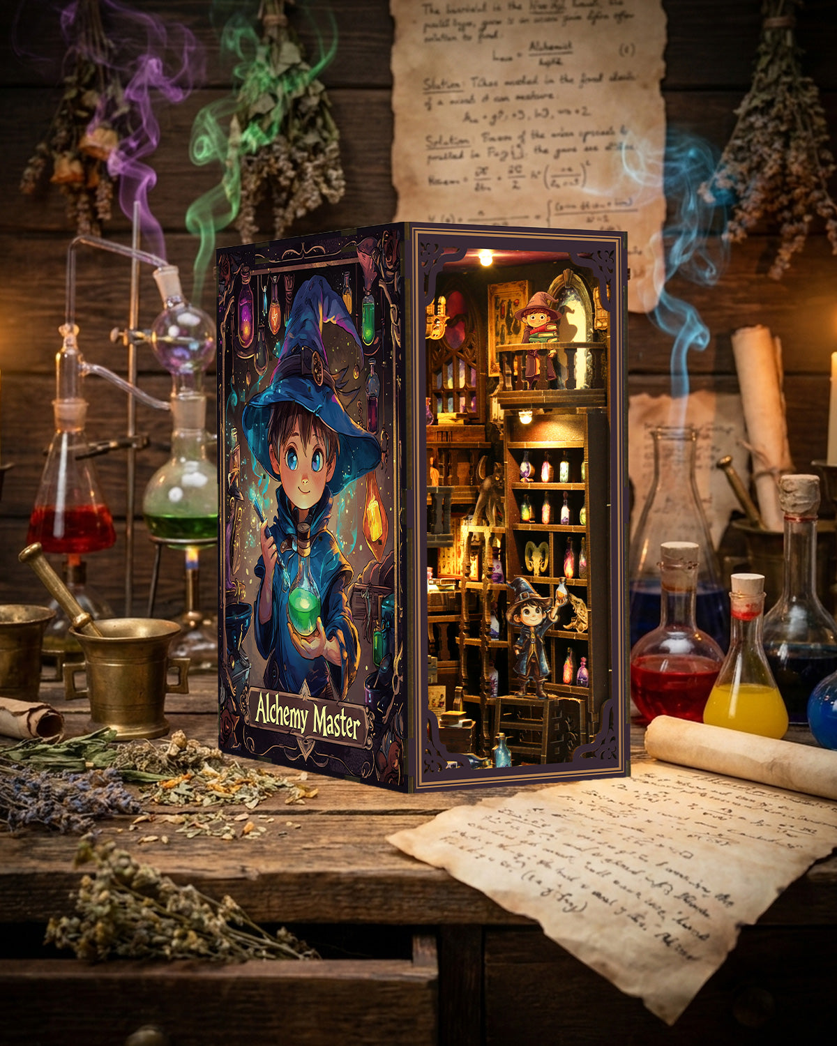 LED Wizard Book Nook Kit – 3D Wooden Diorama