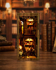 Antique Book Nook DIY Kit | LED Touch Light | 3D Wooden Puzzle Model