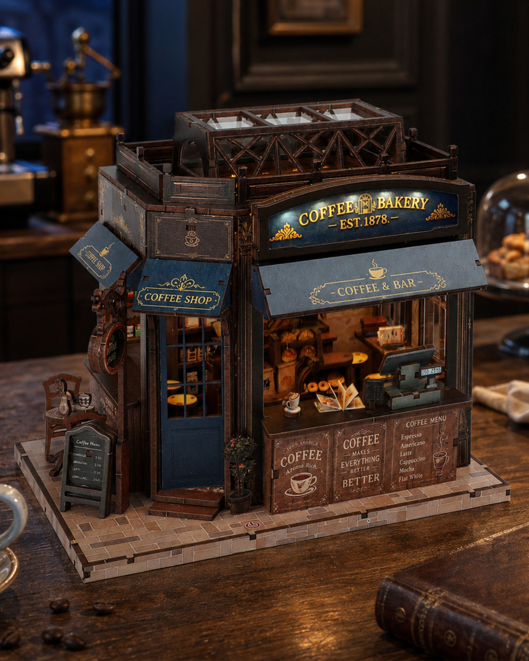MOKILOY Coffee Shop DIY Miniature House Kit