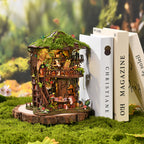 Mokiloy Forest Treehouse Book Nook Kit – 3D Wooden Puzzle with LED Light
