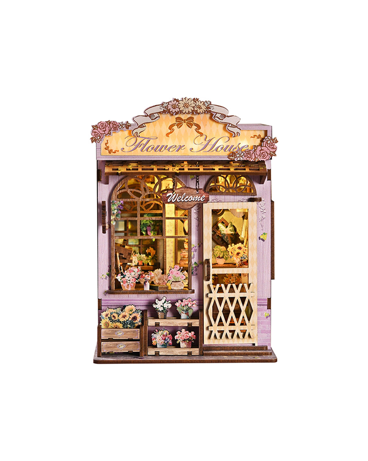 Quiet Corner Flower Room – LED Floral Nook, Touch Switch