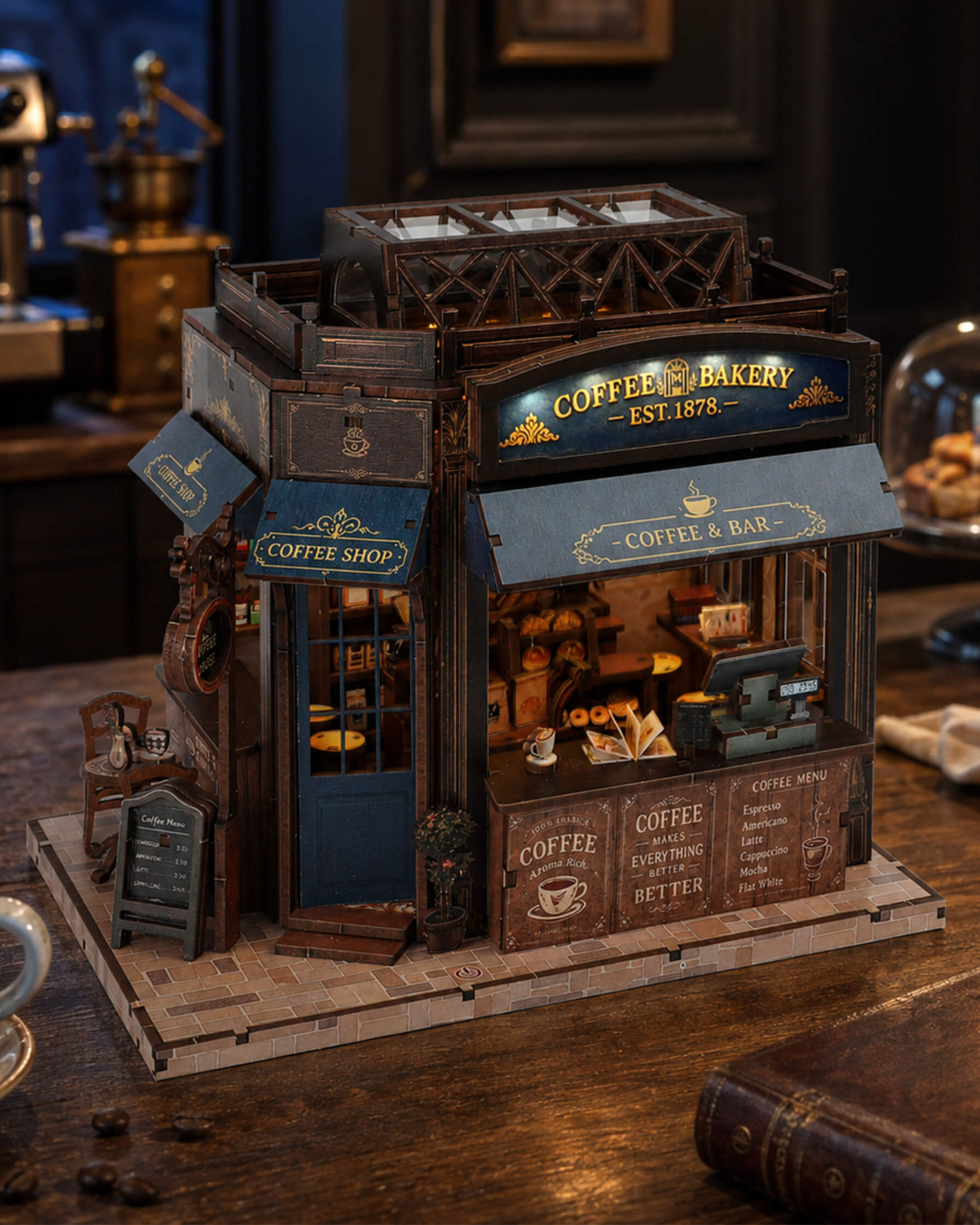 MOKILOY Coffee Shop DIY Miniature House Kit