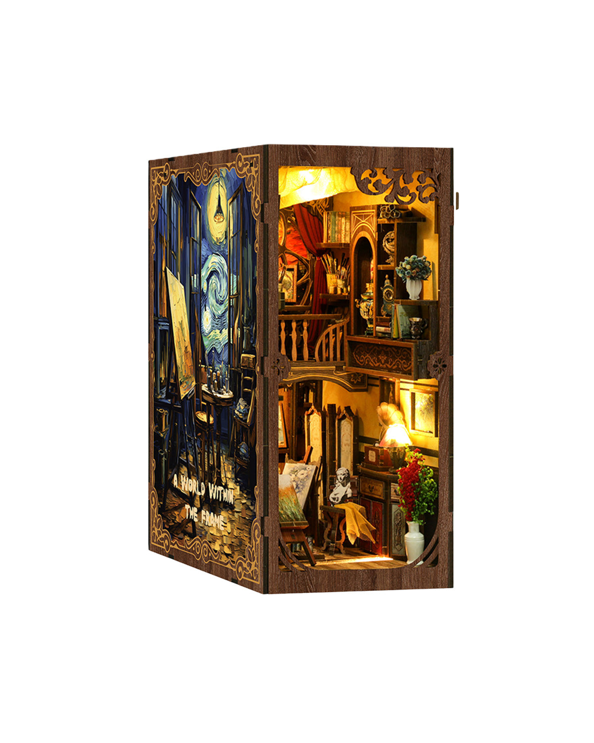 LED Artist Book Nook Kit – 3D Wooden Diorama