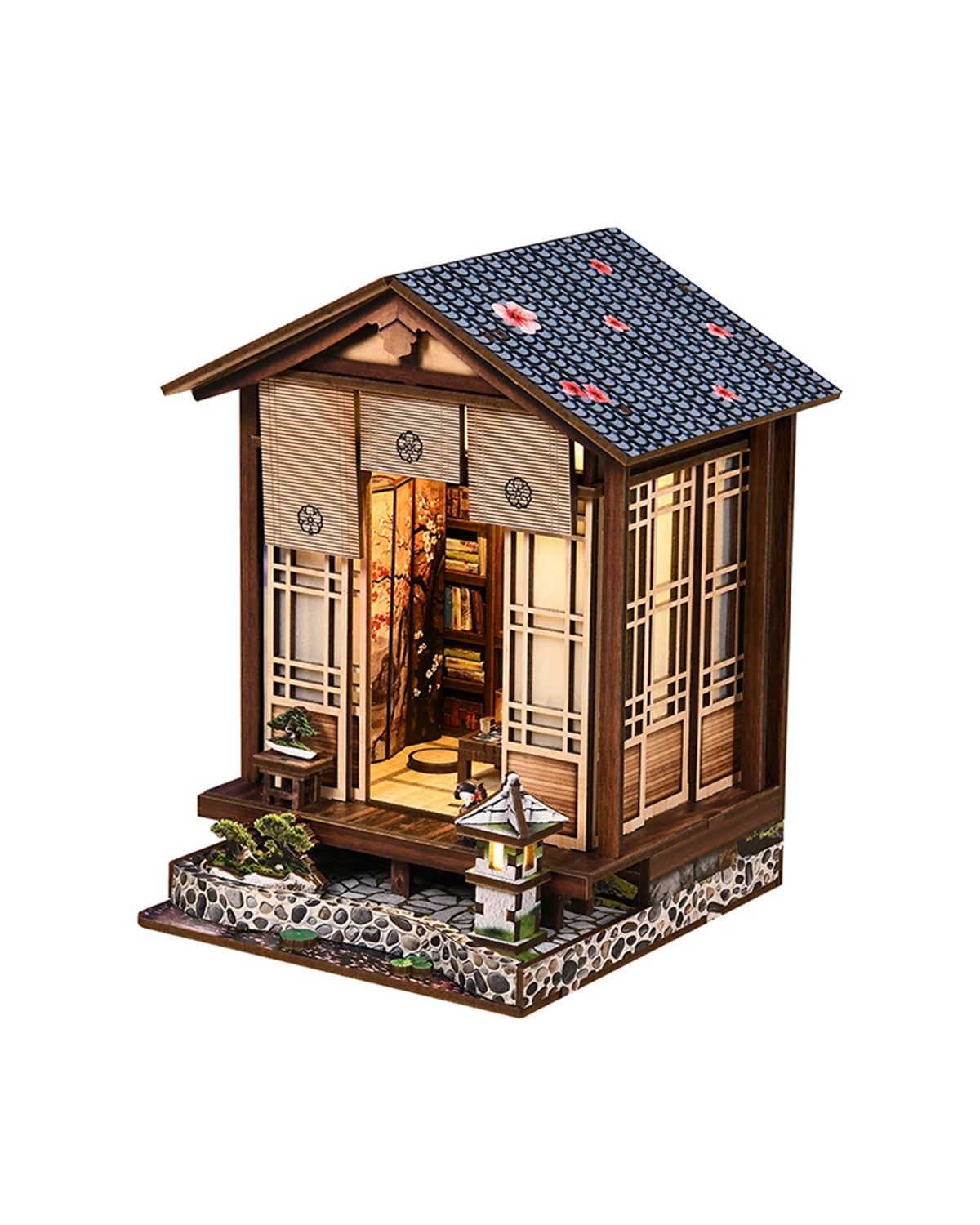 LED Japanese House Book Nook – Zen Garden Diorama Kit