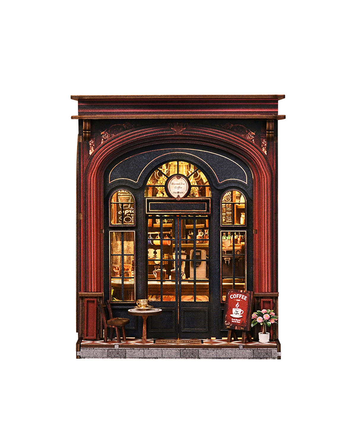 Warmgloe Coffee Book Nook – LED Cafe with Touch Light