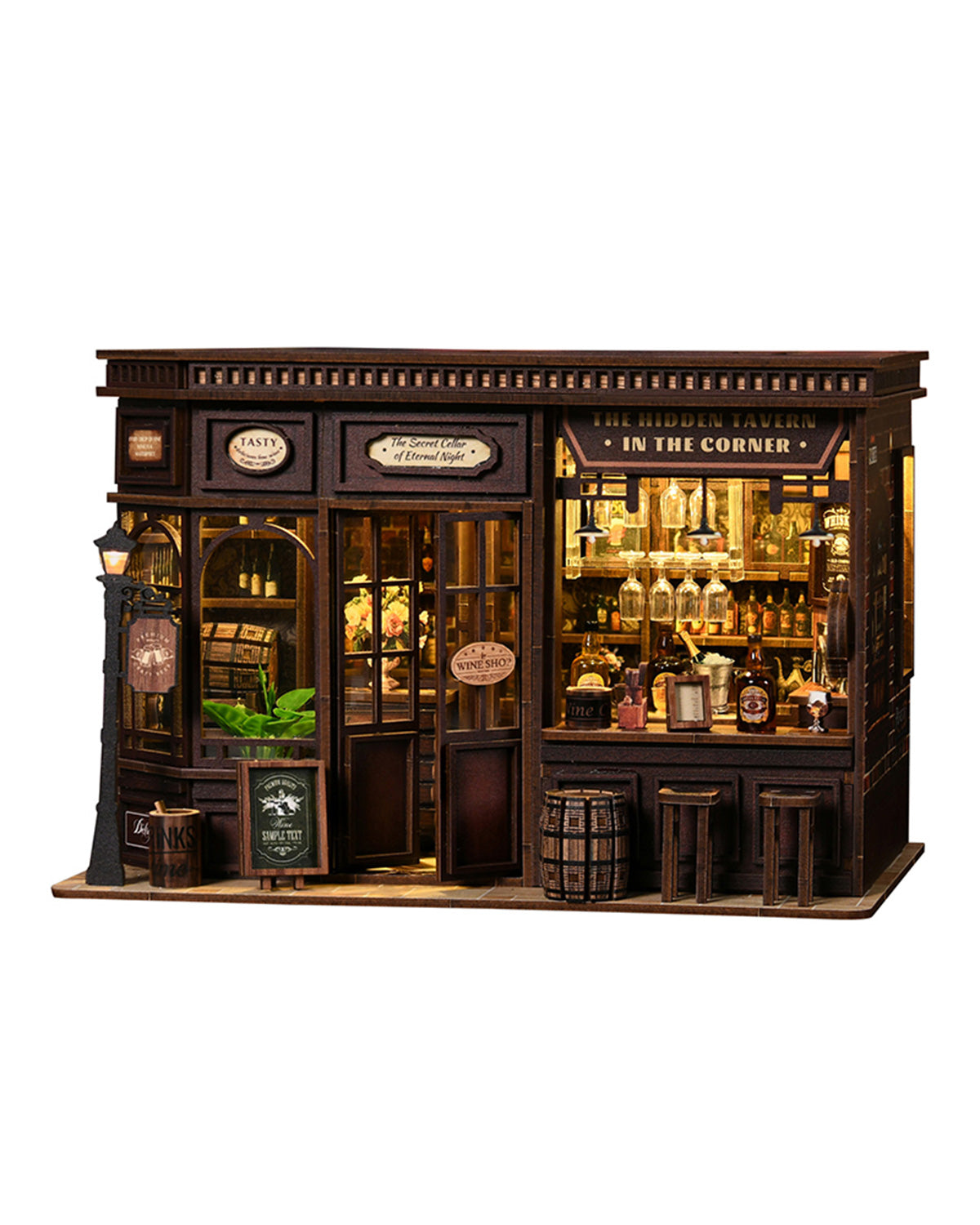 Classic Corner Tavern - LED Wine Bar Bookshelf Insert with Touch Switch