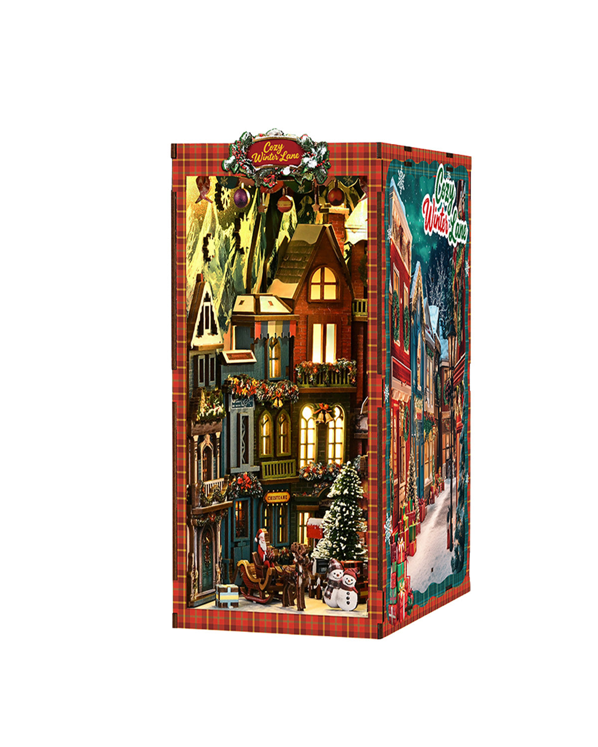 LED Christmas Book Nook Kit – Wooden Diorama