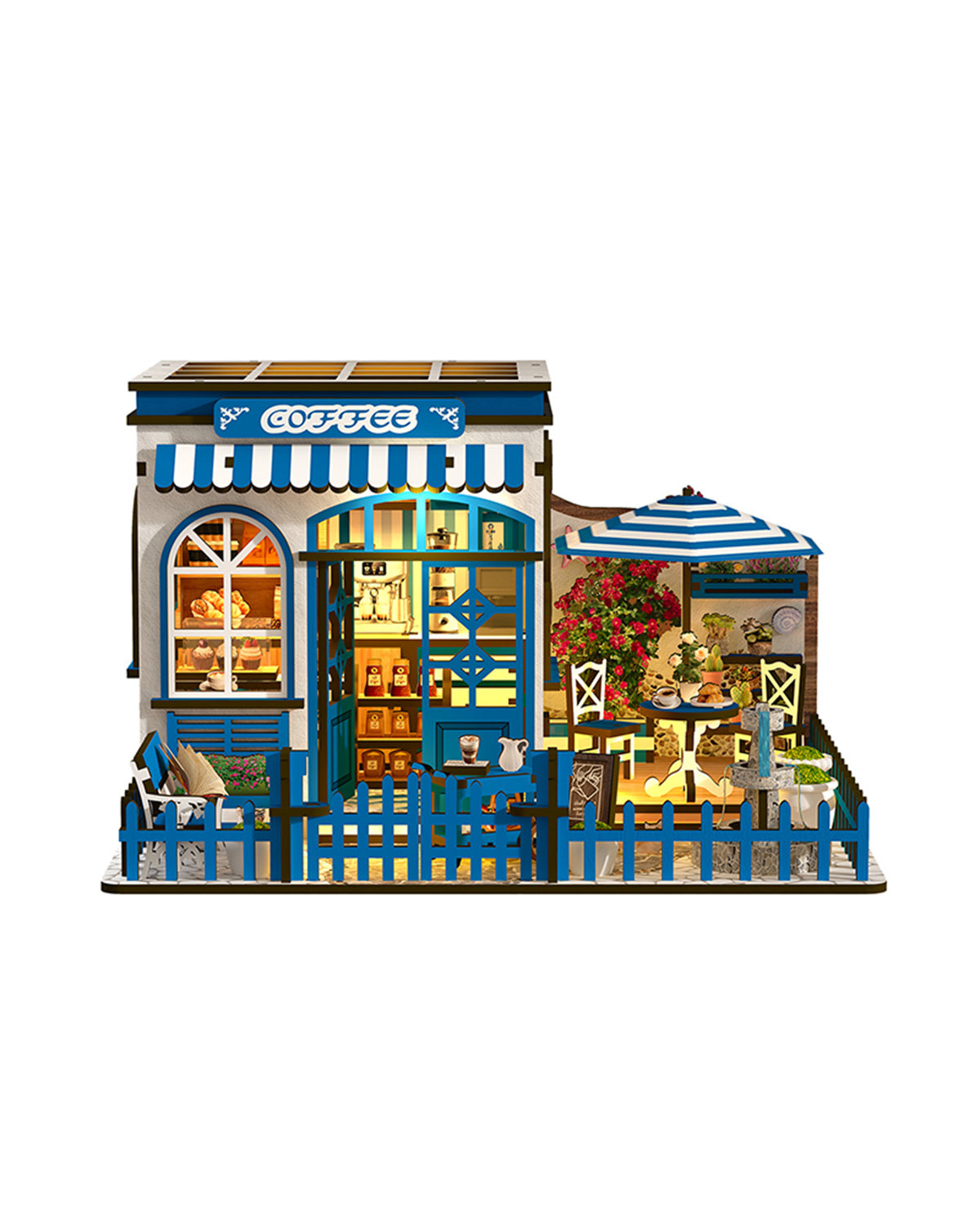 Santorini Cafe: Coastal DIY Bookshelf Insert