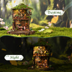 Mokiloy Forest Treehouse Book Nook Kit – 3D Wooden Puzzle with LED Light