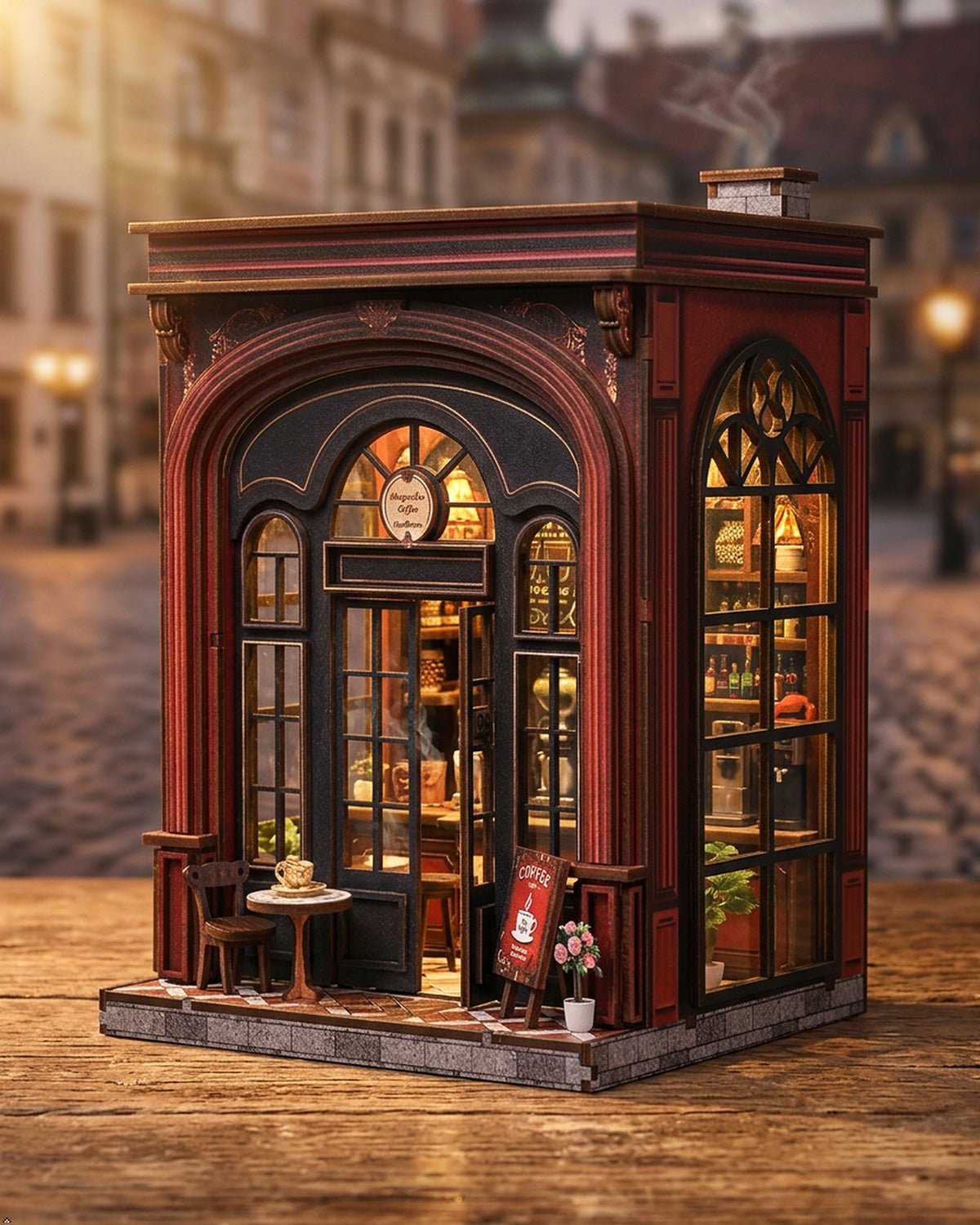 Warmgloe Coffee Book Nook – LED Cafe with Touch Light