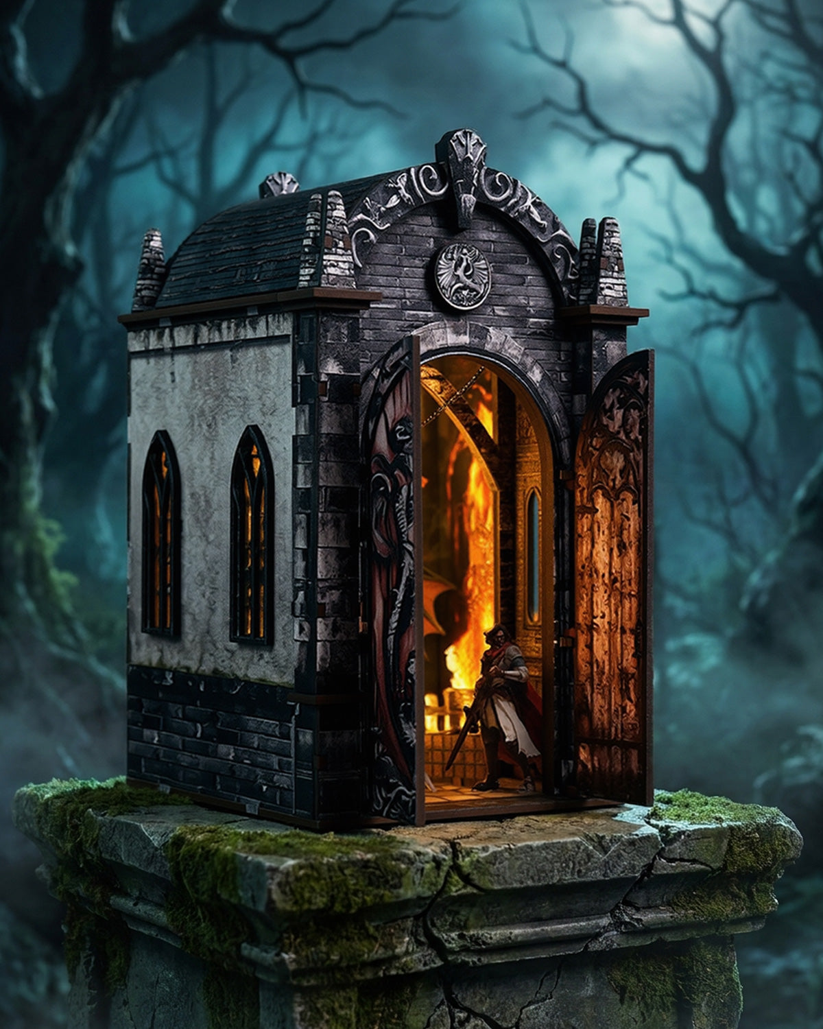 Dragon Labyrinth LED Book Nook Kit – Gothic & Treasure