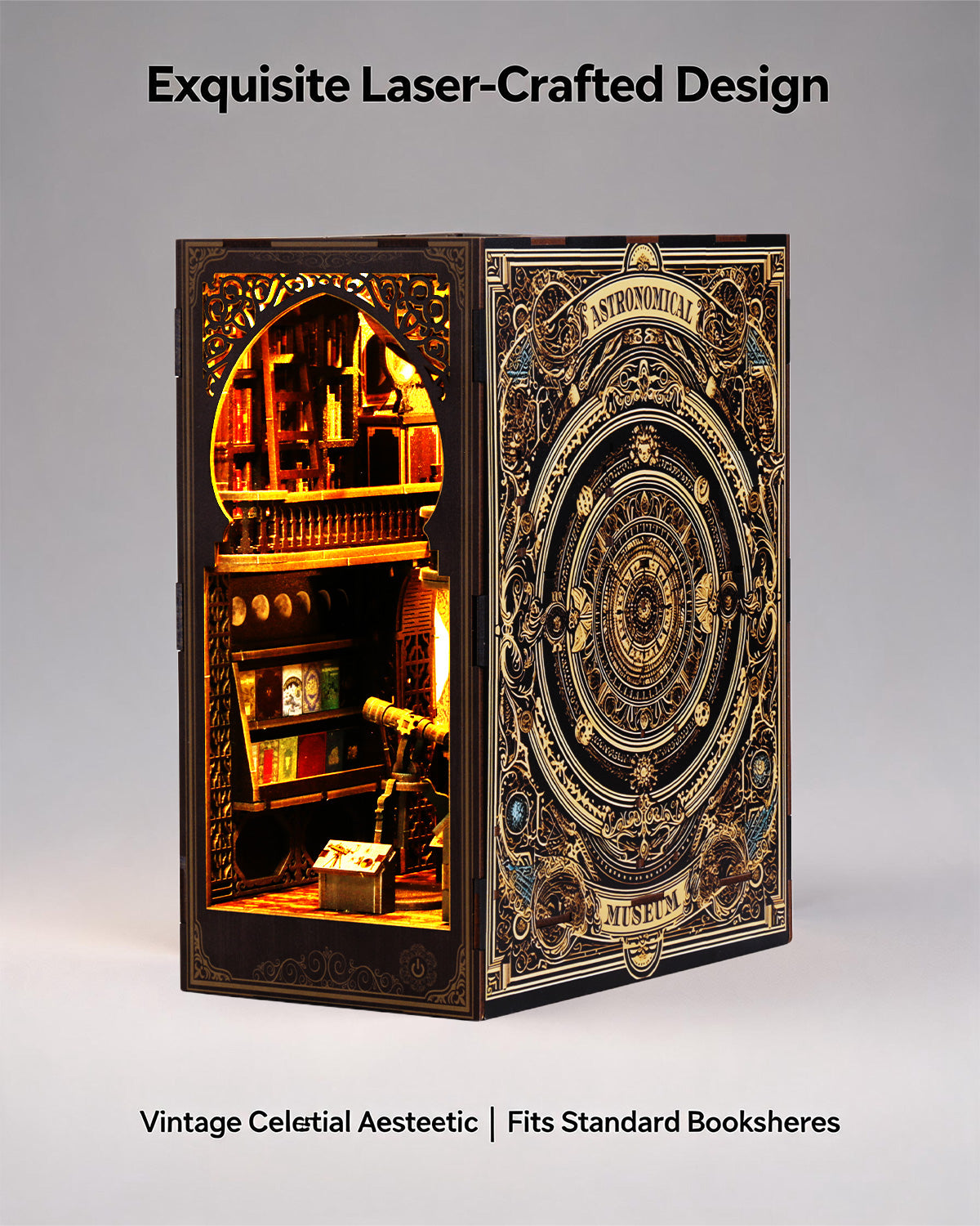 Astronomy Book Nook Kit - Steampunk DIY Miniature with LED