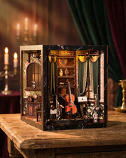 European Melody DIY Book Nook – LED Violin & Piano Room + Touch Switch