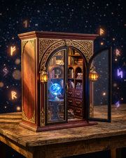 Arcanum Book Nook: LED Occult Insert, Push Door, Witch Bench