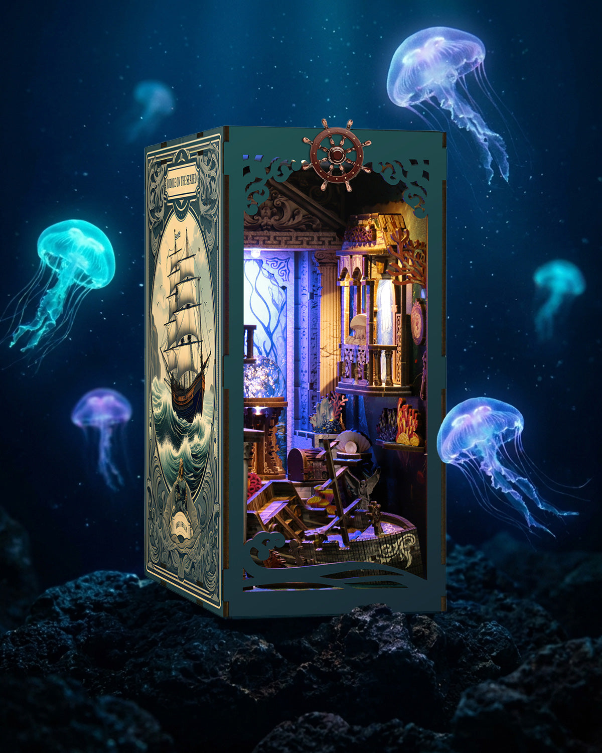 Fantasy LED Book Nook - Underwater Shipwreck Diorama