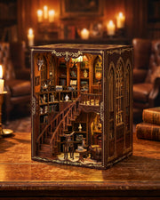 Ancient Rhyme Gothic Book Nook – LED, Spiral Staircase, Touch Switch