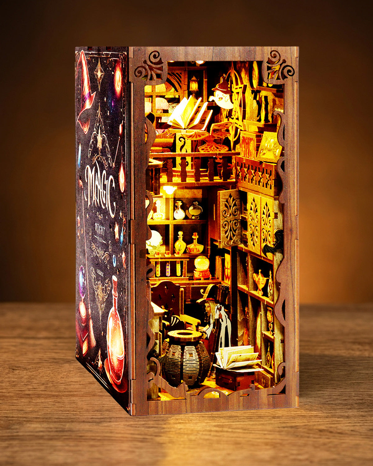 Magic Potion Shop Book Nook - DIY Miniature Bookshelf Kit with LED