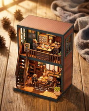 DIY Bear Restaurant Book Nook | LED Cozy Coffee Shop Miniature
