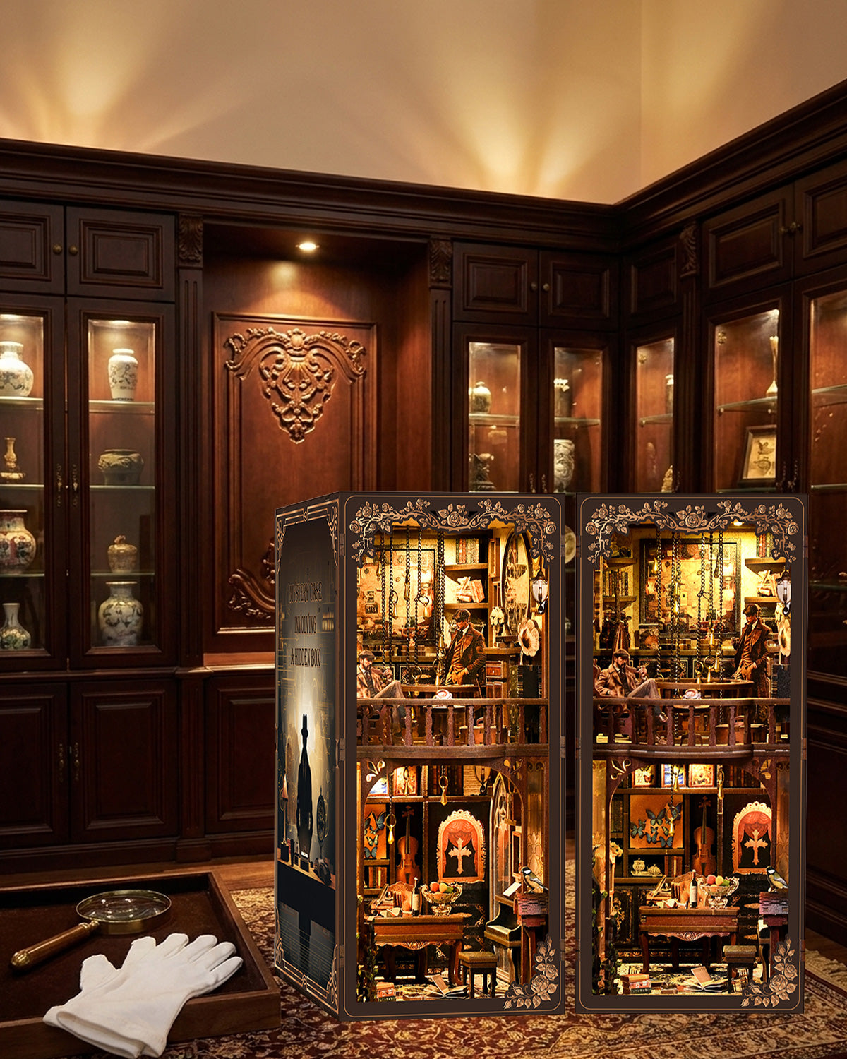 LED Detective Book Nook – Wooden Diorama