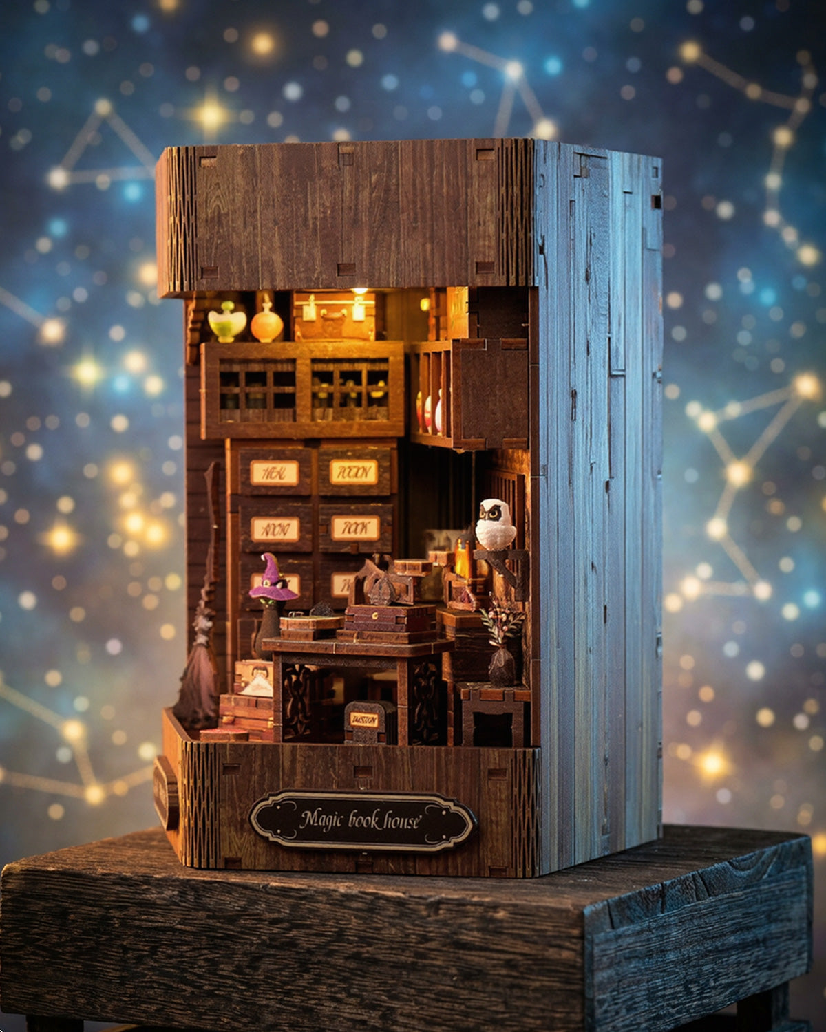 Magic Book House – LED Potion Shop Book Nook