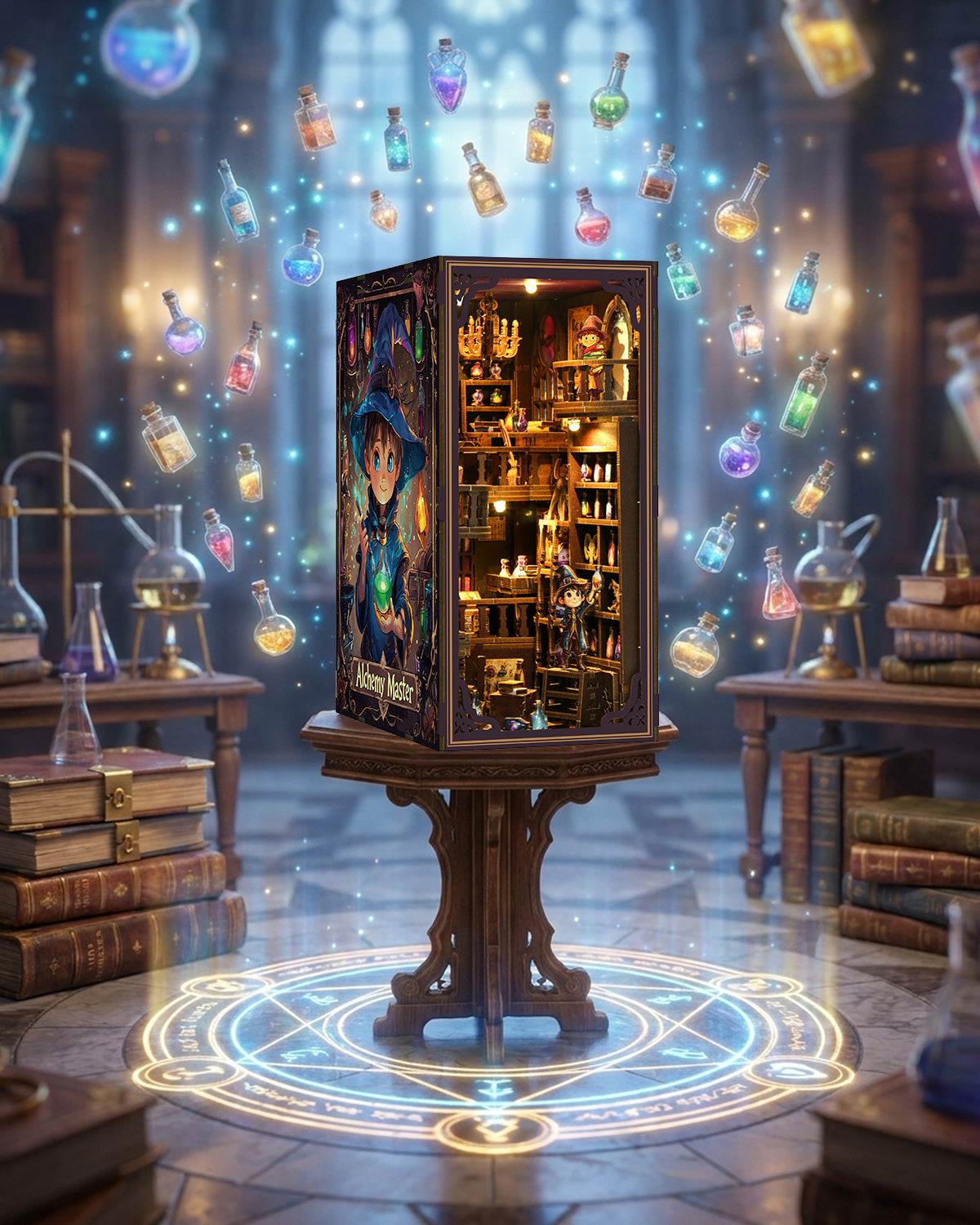 LED Wizard Book Nook Kit – 3D Wooden Diorama