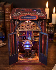 Arcanum Book Nook: LED Occult Insert, Push Door, Witch Bench