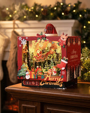 Rotating Music Box Christmas Diorama – 3-in-1 LED Sound & Light Kit