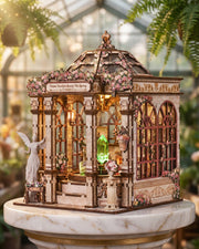 Flower Pavilion Spring Book Nook Kit | Garden Gazebo with LED Angel Statue