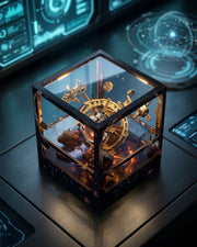 Nebula Wanderer LED Sci-Fi Spacecraft Model Kit with Acrylic Cube