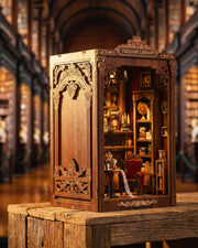 Twilight Library – LED Book Nook with Fireplace