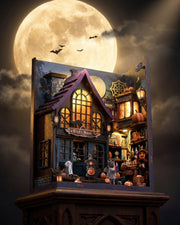 Halloween DIY Book Nook Kit – LED Haunted Castle Diorama